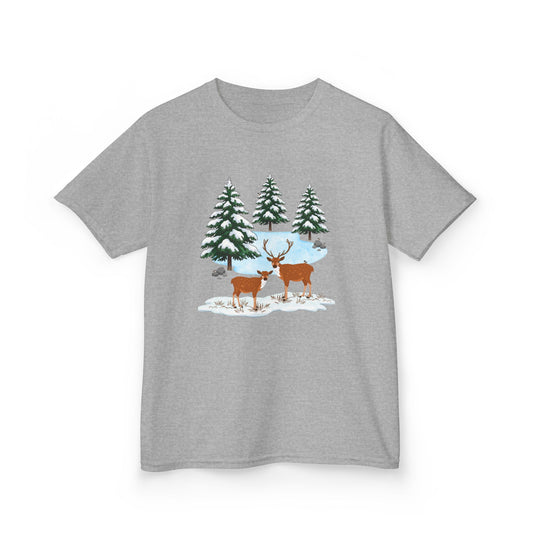 Winter Forest with Deer