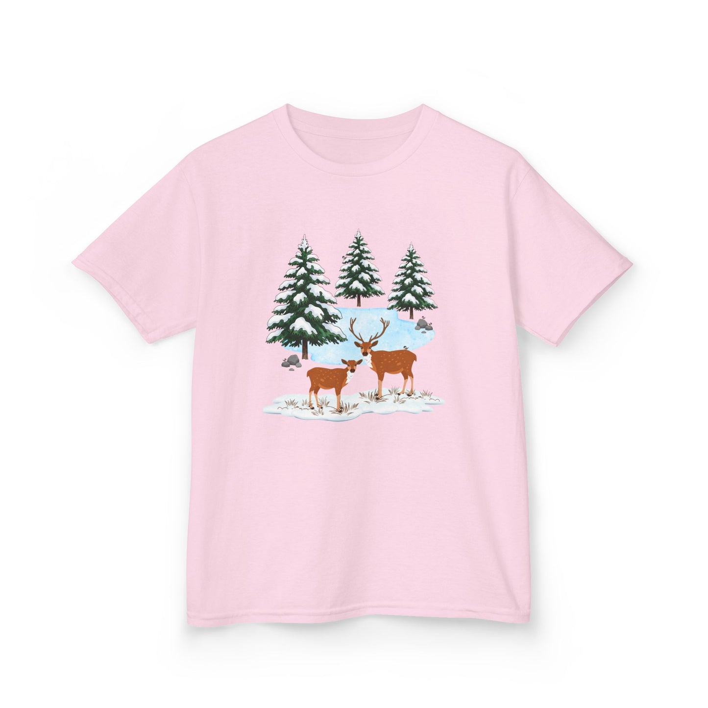 Winter Forest with Deer