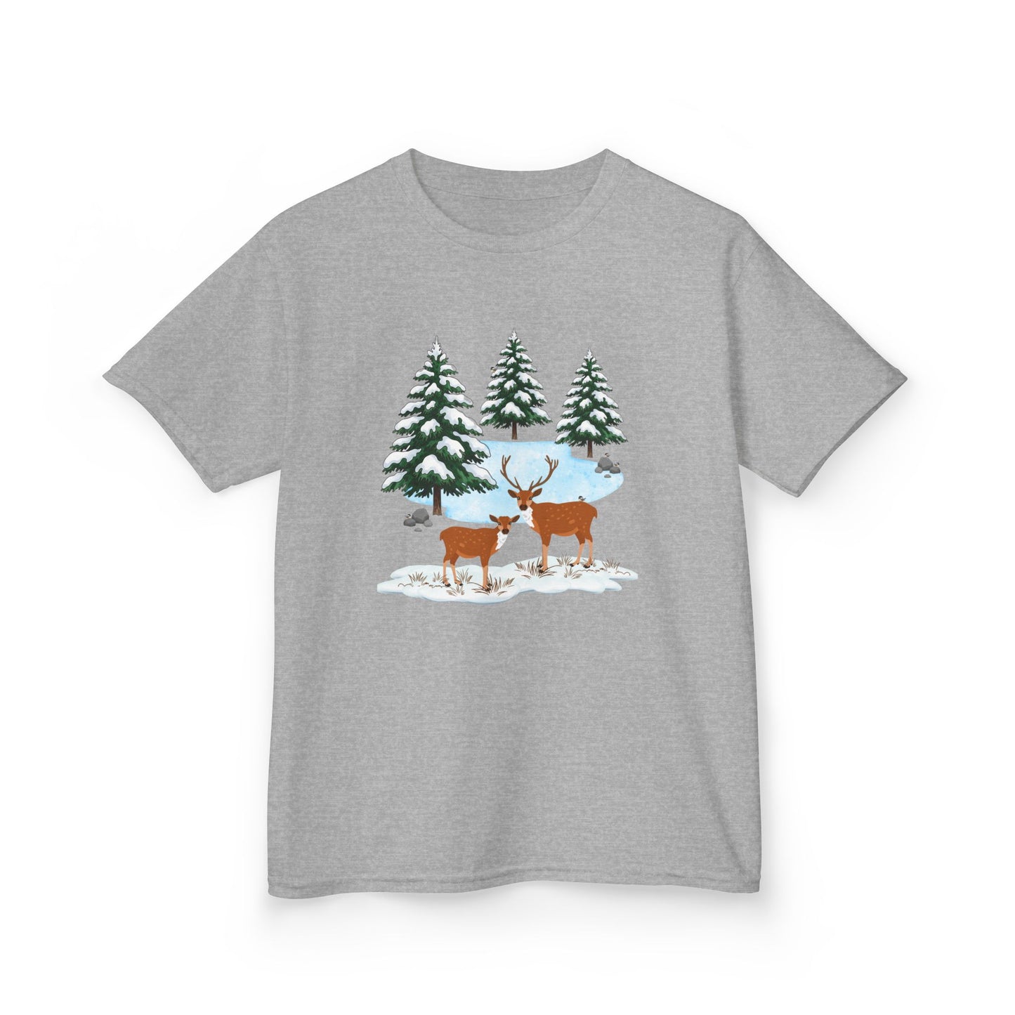 Winter Forest with Deer